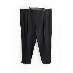 Sean John Fine Tailoring Men's Black Pleated Dress Pants 48X33 Cuffed Trousers